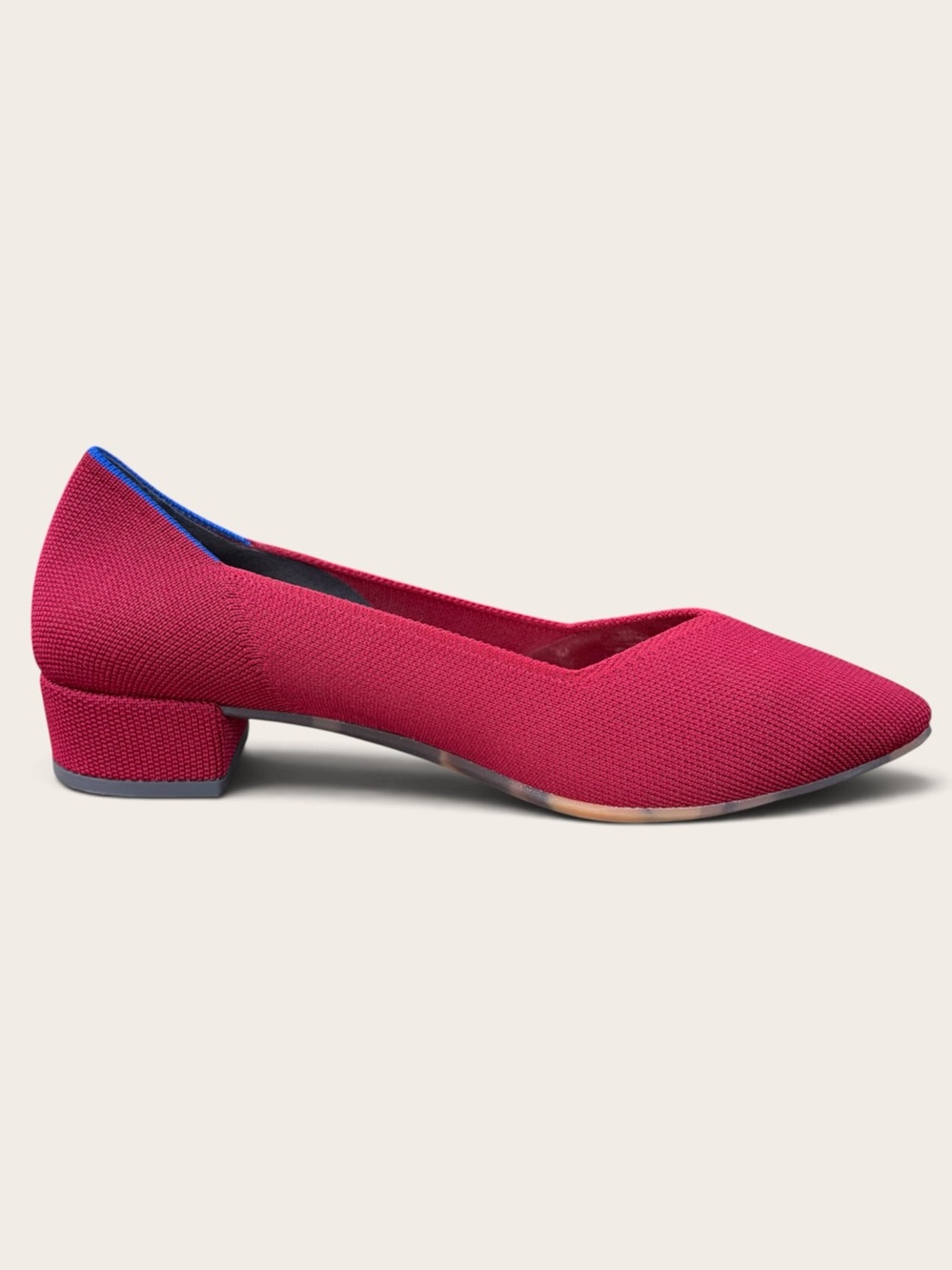 Rothy's The High Point Knit Block Heel Women's Sz 9 Red Comfort Office Shoe